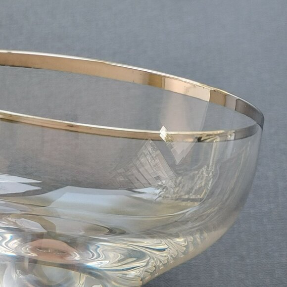 Vintage Lenox Weatherly Champagne Glass Set of 2, Platinum Trim, c1960-80s - Picture 5 of 9